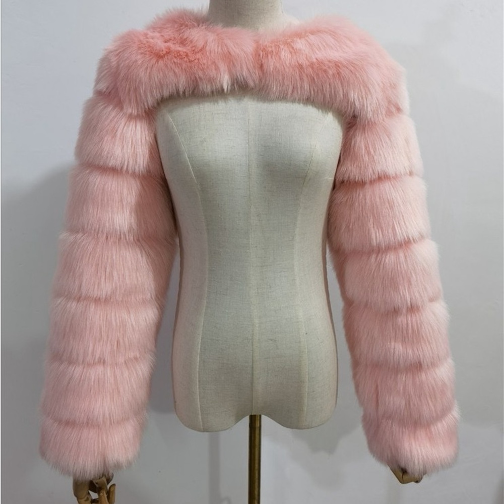 Faux Fur Bolero Puffer Fur - Picture 15 of 16